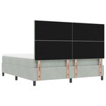 vidaXL Lit à Ressorts avec Matelas & Banc Gris Clair 180x200 cm Velours