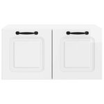vidaXL Meuble TV mural Montage mural Blanc brillant 59 5 x 41 x 30 cm