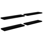 vidaXL Étagère murale flottante 4 Pièces Noir brillant 90x23 5x3 8 cm MDF