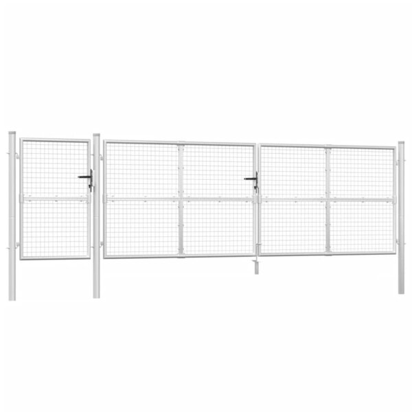 vidaXL Portal de jardin maille argenté 500x175 cm acier galvanisé