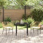 vidaXL Ensemble de salle à manger pour jardin 3 Pièces Marron polyrotin