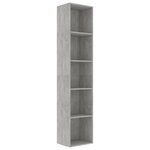 vidaXL Bibliothèque Gris béton 40x30x189 cm Bois d’ingénierie