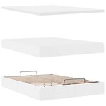 VidaXL Cadre de lit ottoman avec matelas blanc 140x200 cm similicuir