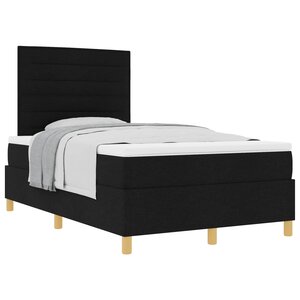 vidaXL Lit à ressorts avec matelas Noir 120 x 190 cm tissu