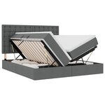 vidaXL Lit de rangement LED avec matelas Gris foncé 200 x 200 cm Tissu