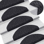 vidaXL Tapis d'escalier autocollants 20 pièces 65 x 21 x 4 cm Noir Demi-rond Grand