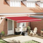 vidaXL Auvent Rétractable with 400 × 300 cm Rouge