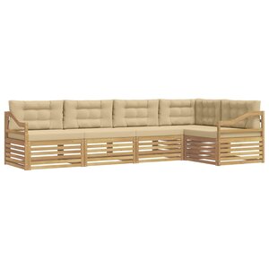 vidaXL Ensemble de canapés d'extérieur 5 pc Blanc et Beige Polyester