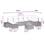 vidaXL Ensemble de canapé de jardin avec coussin 8 Pièces Marron et rouge