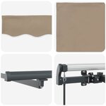 vidaXL Auvent Rétractable Beige 300 x 250 cm tissu