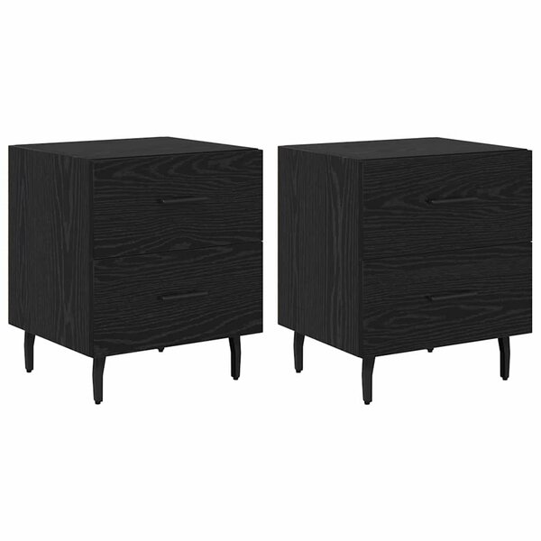 vidaXL Cabinet de chevet 2 Pièces Chêne noir 40 x 35 x 47.5 cm