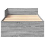 vidaXL Cadre de lit sonoma gris 75x190 cm bois d'ingénierie