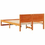 vidaXL Cadre de Lit Ciré marron Bois pin massif 120 x 200 cm Durable