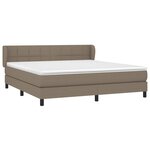 vidaXL Sommier à lattes de lit avec matelas Taupe 160x200 cm Tissu