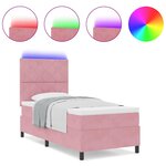 vidaXL Lit à ressorts avec matelas Rose 90 x 190 cm Velours