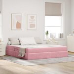 vidaXL Lit avec rangement et matelas Rose 180 x 200 cm Velours