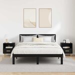 vidaXL Cabinet de chevet avec tiroir 2 Pièces Chêne noir 40 x 35 x 47 cm