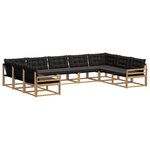 vidaXL Ensemble de canapés d'extérieur 9 Pièces Blanc et noir