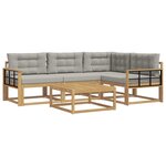 vidaXL Ensemble de canapés d'extérieur 5 Pièces Blanc et gris clair