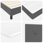 vidaXL Lit boxspring avec matelas avec matelas Gris foncé 90 x 190 cm