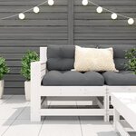 vidaXL Canapé de jardin accoudoir avec coussin blanc bois massif pin