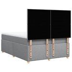 vidaXL Sommier à lattes de lit avec matelas Gris clair 140x190cm Tissu