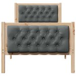 vidaXL Cadre de lit avec tête de lit Gris foncé 80 x 200 cm Pin massif