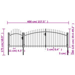 vidaXL Portail de jardin Acier 1 75 x 4 m Noir