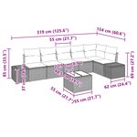 vidaXL Ensemble de canapé de jardin 7 pièces avec coussins gris en poly rotin