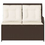 vidaXL Banc de jardin avec coussin Noir et blanc crème polyrotin