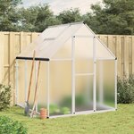 vidaXL Serre avec cadre de base argent 169x169x195 cm aluminium