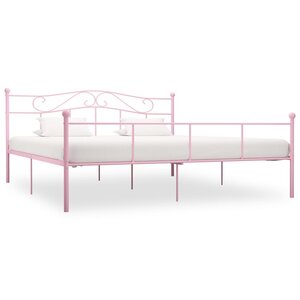 vidaXL Cadre de lit Rose Métal 200x200 cm