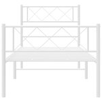 vidaXL Cadre de lit métal sans matelas et pied de lit blanc 100x200 cm
