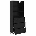 vidaXL Haut Armoire avec tiroir Chêne noir 69 5 x 34 x 180 cm
