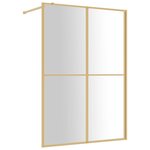 vidaXL Paroi de douche avec verre ESG transparent doré 140x195 cm