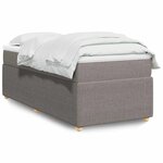 vidaXL Sommier à lattes de lit avec matelas Taupe 90x190 cm Tissu