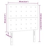 vidaXL Tête de lit à LED Vert foncé 90x5x118/128 cm Velours