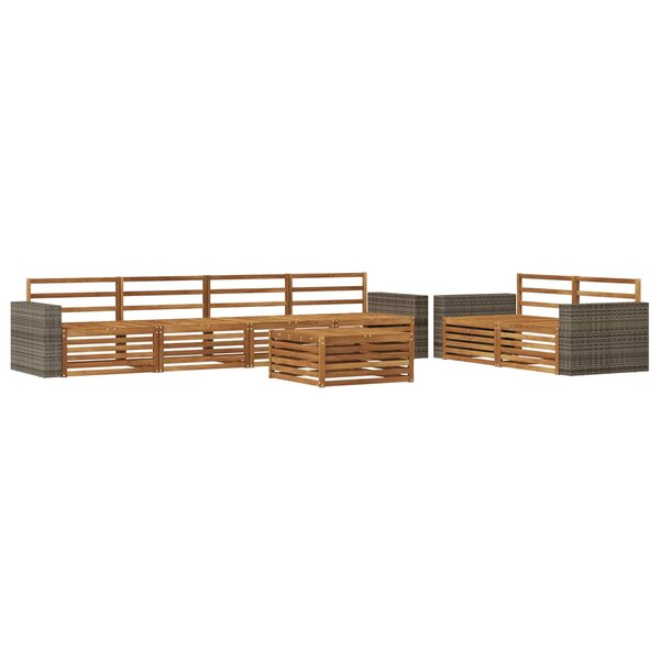 vidaXL Ensemble de canapés d'extérieur 7 pc Naturel