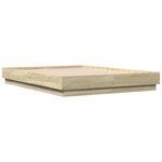 vidaXL Cadre de lit chêne sonoma 135x190 cm bois d'ingénierie