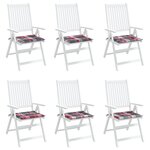 vidaXL Coussins de chaise de jardin lot de 6 carreaux rouges 40x40x3cm