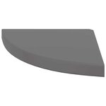 vidaXL Étagère d'angle flottante gris brillant 35x35x3 8 cm MDF
