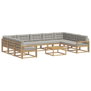 vidaXL Ensemble de canapés d'extérieur 10 pc Blanc et gris clair