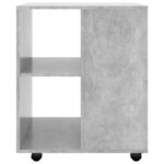 vidaXL Armoire à roulettes Gris béton 60x53x72 cm Bois d'ingénierie