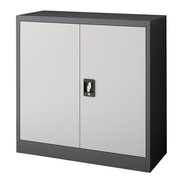 Armoire de bureau casier de bureau meuble de rangement pour salon bureau chambre atelier acier laqué 90 x 40 x 90 cm gris foncé et gris clair 03_0006323