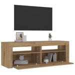vidaXL Tables de chevet 2 Pièces avec LED chêne artisanal 60x35x40 cm