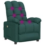 vidaXL Fauteuil de massage Vert foncé Tissu