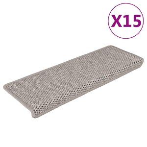 vidaXL Tapis d'escalier autocollants 15 Pièces 65x21x4 cm Argenté