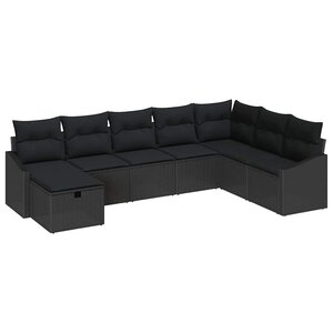 vidaXL Ensemble de Canapés avec coussin 8 Pièces polyrotin