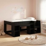 vidaXL Cadre de lit pour enfants avec rangement Chêne noir 80 x 160 cm