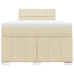 vidaXL Sommier à lattes de lit avec matelas Crème 120x200 cm Tissu